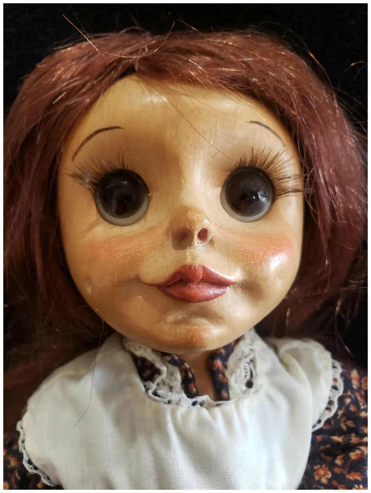 1974 NIADA Doll Artist Fred Thompson All Wood Googly Big  Eyed Eye Doll 10 1/2" - image 2 of 4
