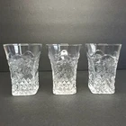 Indiana Glass Pineapple & Floral Water Tumbler Set of 3