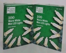 2 Pack Home Accents Holiday 100ct Warm White LED Mini String Lights 28FT 10IN