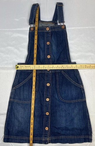 Gap Kids Skirtall Overalls Girls XL Denim Overall Skirt Snap Button Front - Picture 2 of 6