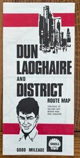 Vintage DUN LAOGHAIRE and DISTRICT ROUTE MAP (Shell Oil)