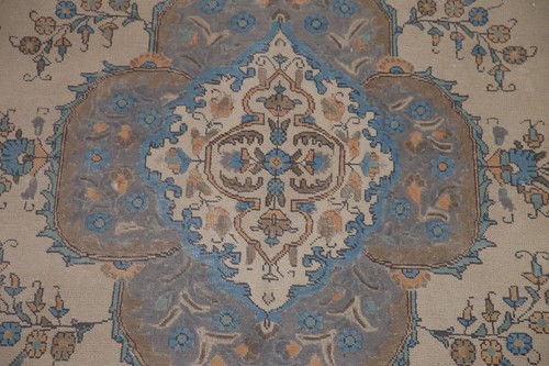 Vintage traditioneller Blumenteppich Tebriz Bereich Teppich handgefertigt orientalischer Wollteppich 8x11 Fuß - Bild 4 von 12