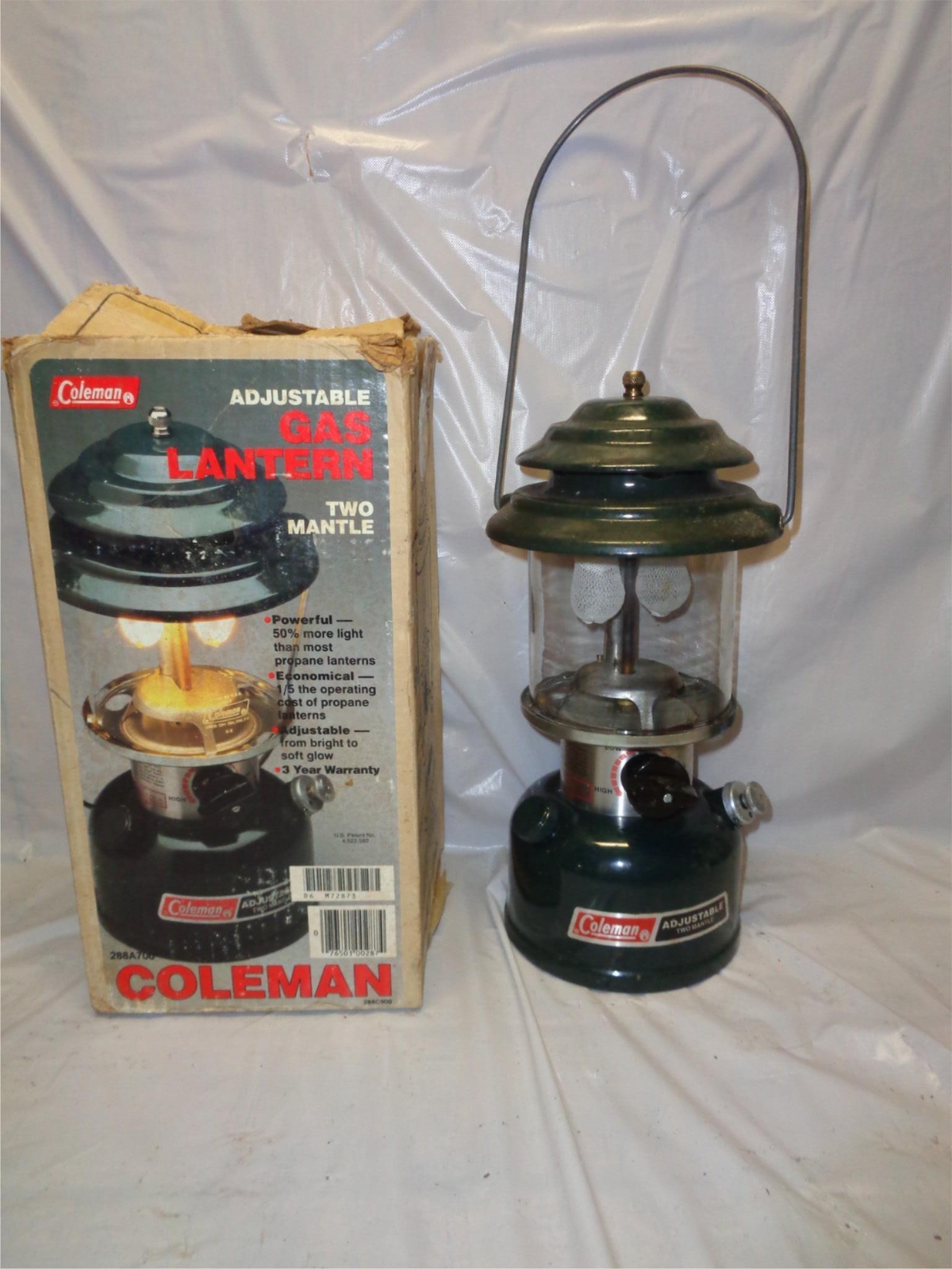 Coleman 288A700 2 Mantle Adjustable Gas Lantern EXCELLENT CONDITION