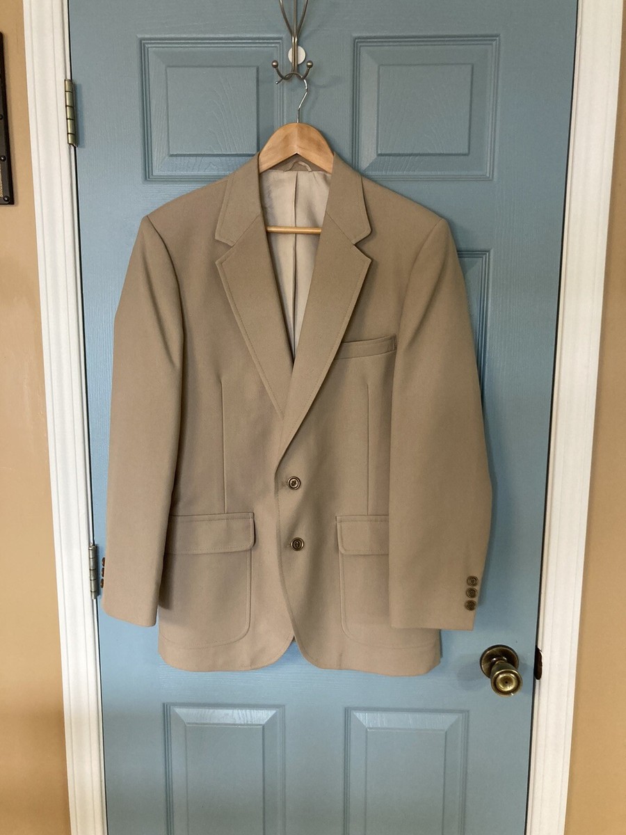 Mens Vtg JCPenney Comfort Suited Separates Tan Blazer/Sports Jacket Size  Large