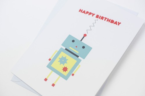 Happy Birthday Karte - Kinder, Kinder, Roboter Karte  - Bild 4 von 4