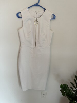 CALVIN KLEIN White Bodycon Work Dress Size 4 | eBay