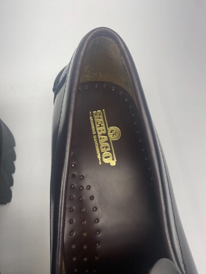 Sebago Womens Dan Lug Brown & Burgundy Leather Loafer Sz 7.5 - Image 3 of 4
