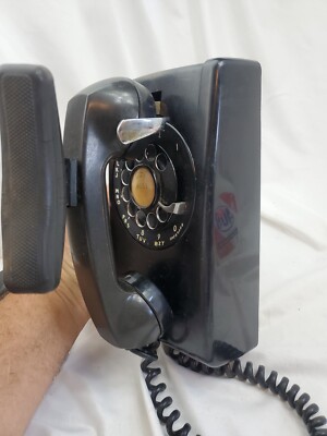 貴重！60’s～70'sアメリカアンティーク　JHON WESLEY壁掛けUSA 1960 Western Electric Model 554 Black Rotary Dial Wall Phone