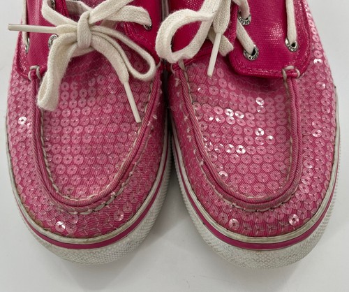 Sperry Top Sider Womens Pink Bahama Sneaker Sequin 8 M Low Top Boat Shoe Preppy - Picture 14 of 15