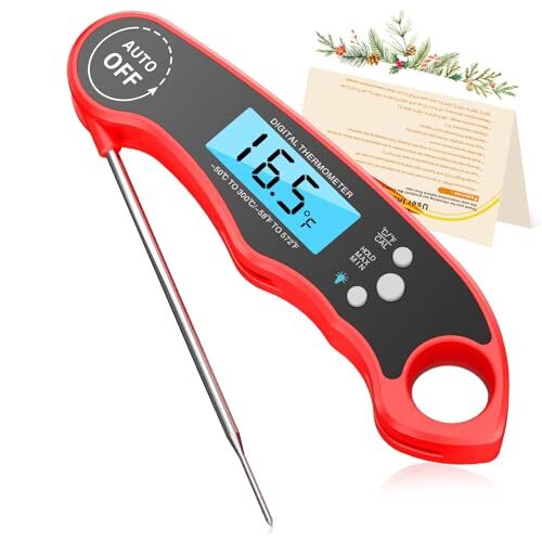 Digital Meat Thermometer, Instant Read Food Thermometerwith Folding Probe LCD