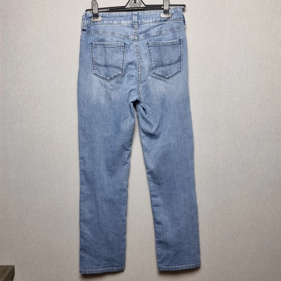 Pantalones de mezclilla NYDJ para mujer talla 6 lavado claro W 30 L 29 elástico cierre de cremallera pierna recta Foto 2 de 4