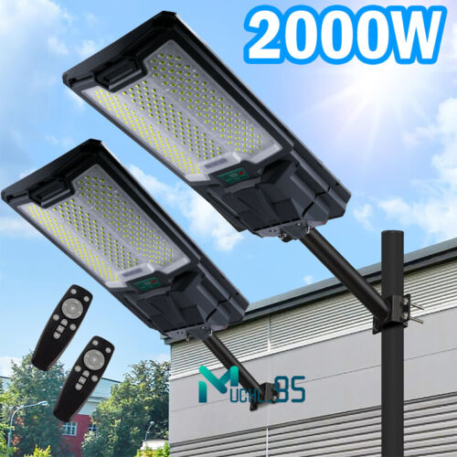 2000W Lampara Luz de Calle Solar Exterior 9999000000lm Impermeable Jardin Patio - Picture 7 of 21