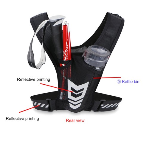 Reflektierender Laufrucksack Mesh Atmungsaktiver Trinkrucksack für Jogging Fitne - Bild 12 von 13