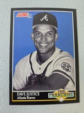 1991 Score Dave Justice Baseball Card #861 The Franchise + 2 Free Mystery Cards