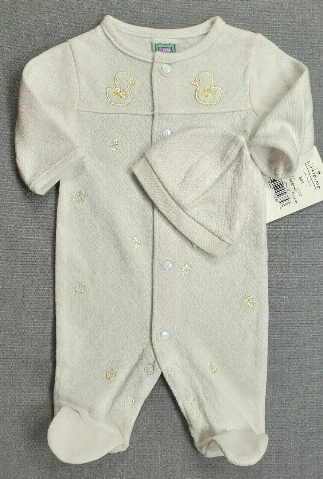 Baby Boy Girl New Little Me Preemie 2Pc Ducks Footed Outfit W/Hat eBay