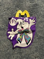 McDonalds Halloween Vinyl Trick or Treat Bag Vintage 1990 - Ghost Boo Purple 11"