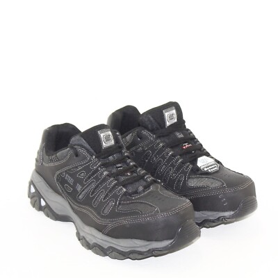 SKECHERS WORK mens lace up work shoes size 8.5 W black
