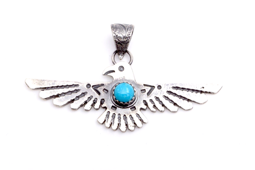 Pendentif Ancien En Argent - Forme Aigle, Bijou Vintage En Bon état