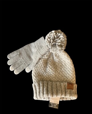 C&C California - Knit 2-Piece Beanie and Glove Set - Gray | eBay display picture 2