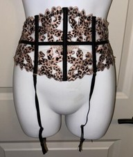 Holiday 2021 VICTORIA'S SECRET Leopard Floral Wide Garter Belt Size XS/S