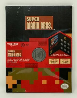 NEW SUPER MARIO BROS COIN COLLECTOR'S ALBUM w/MYSTERY COIN THINKGEEK 2018 SEALED