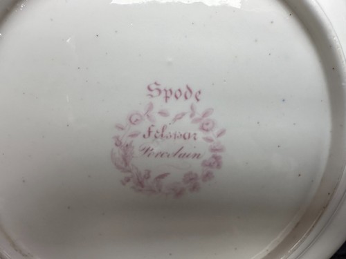 Antique Cobalt Blue Regency Spode Etruscan Felspar Porcelain 2721 Cake Plate - Picture 8 of 10