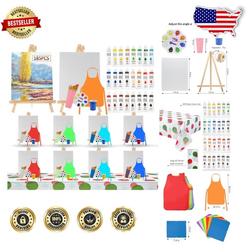 Lebendiges 185-teiliges Kunstzubehör-Set für Kinder - perfekt für Familienspaß & Partys