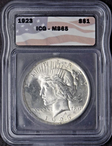 1923 Peace Silver Dollar - ICG MS65 Flag Label - ✪COINGIANTS✪