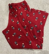 Polo Ralph Lauren Men's Red Polo Bear Pajama Lounge Pants Drawstring Cotton M