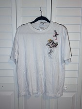 Vintage Warner Bros Looney Tunes Embroidered Pocket T-Shirt White Size M