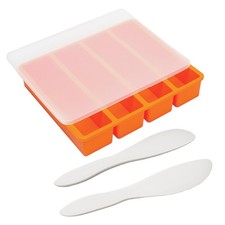 UIRNCO Silicone Butter Molds with Lid, Non-Stick Large Mold, Orange
