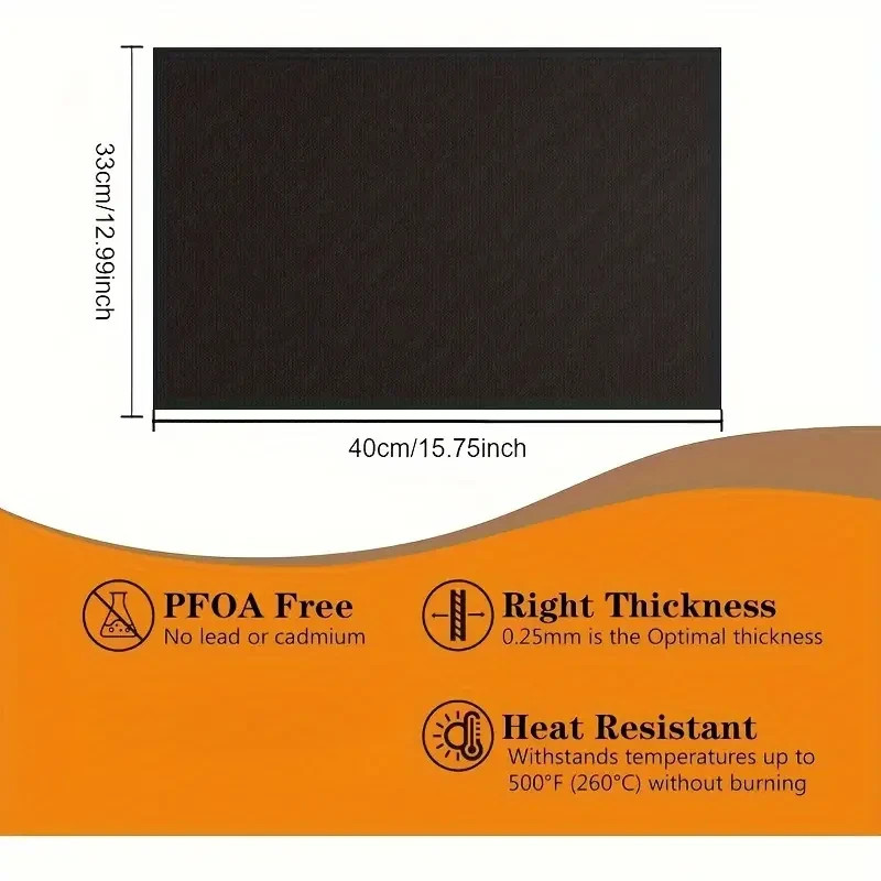 1 Pc Thick Heavy Duty Non Stick Teflon Oven Liners Mat, 12.9