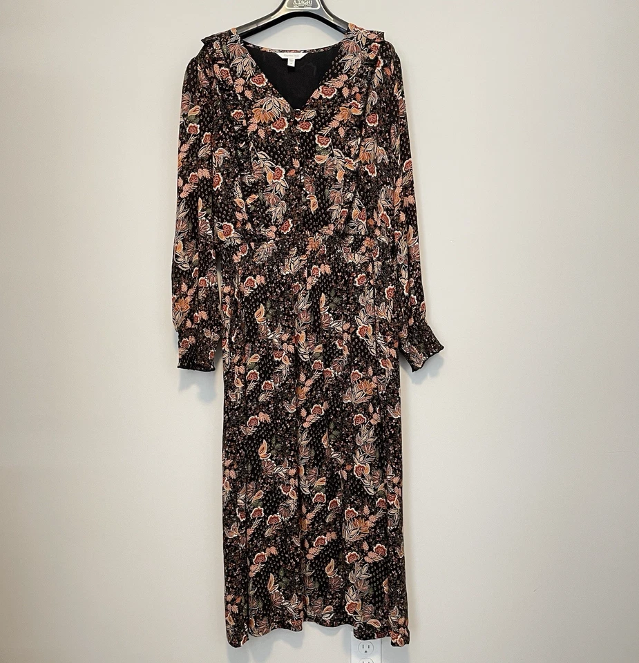 Maxi Vestido Floral Granate Hill Talla Mediana Foto 2 de 4