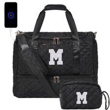 Personalized Initial Travel Bag, Quilted Duffle Bag, Weekender Bag for Women ...