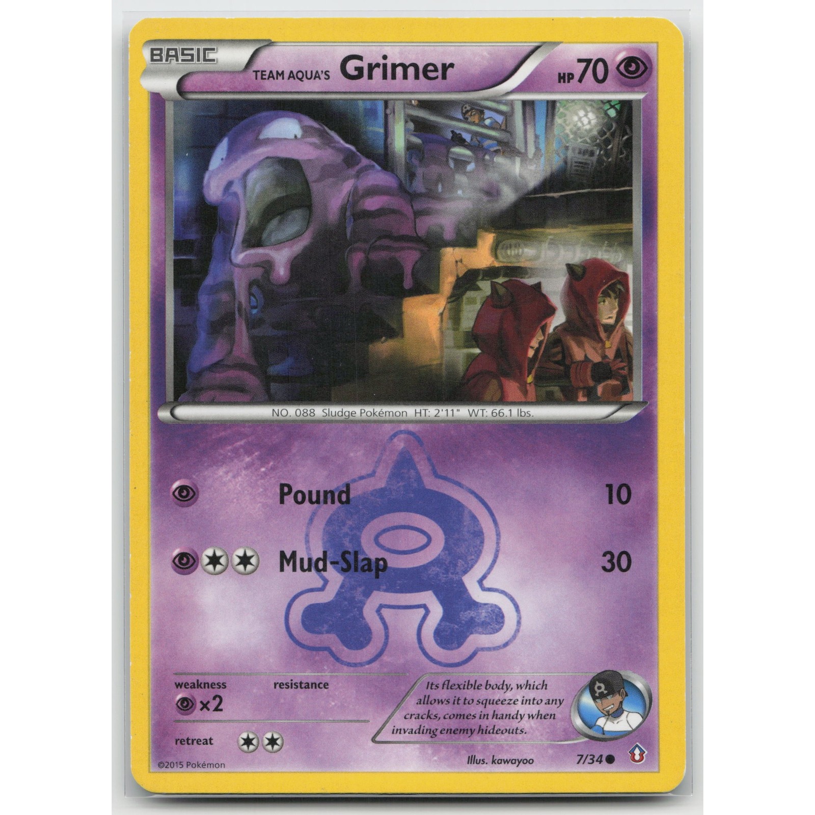 Team Aqua's Grimer Double Crisis 7/34 Common HP Pokemon