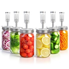 Fermentation Lids for Wide Mouth Mason Jars, 6 Set Fermentation Kit with Date Tr