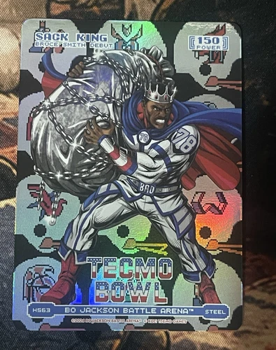 Bo Jackson Battle Arena Tecmo Bowl 2020 Sack King H563 Steel Holographic Card