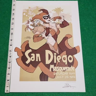 Terry Dodson Signed Harley Quinn San Diego Masquerade Print DC Comics Pinup SDCC