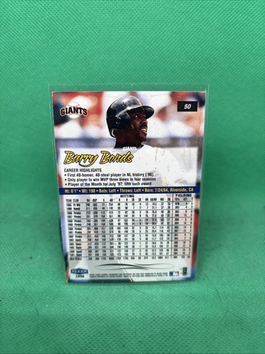 Fleer Ultra Barry Bonds 1998 #50 Gigantes de San Francisco - Imagen 2 de 2