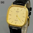 Vintage 1982 【N Mint】Seiko Dolce 6030-5420 Gold Dial Quartz Mens Watch US Stock
