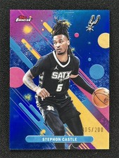5/200 JSY# 1/1 ! 2025-26 Topps Finest Stephon Castle #100 Common Blue Refractor