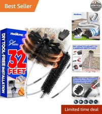 Dryer Vent Cleaner Kit Flexible Lint Brush Black Deep Cleaning