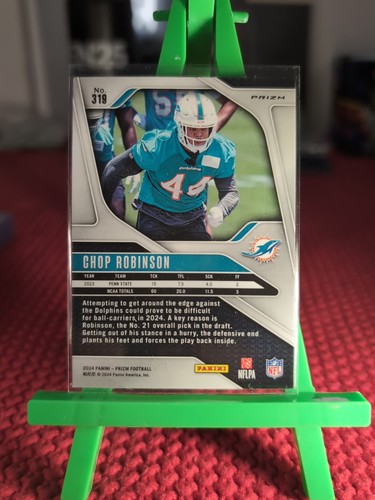 2024 Panini Prizm Rookies Green Prizm Chop Robinson #319 Rookie RC - Picture 4 of 4