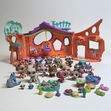 Littlest Pet Shop Huge Lot with Clubhouse Pets Accessories LPS