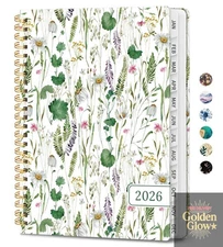 Spring Flowers 2026 Planner,Weekly and Monthly Planner,Hardcover for Office Home