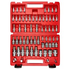 64PCS 1/4,3/8&1/2” Master Torx Bit Socket Set and External Torx Socket Set,E4...