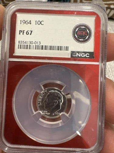 1964 10c Pf67 NGC Red Holder Silver Proof