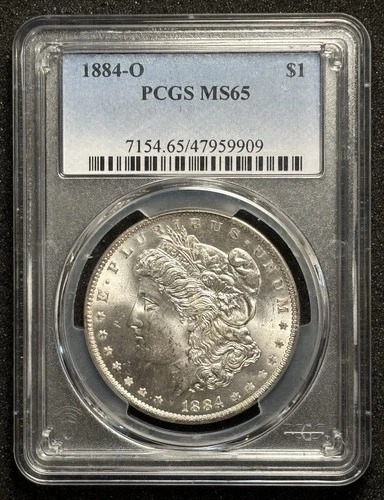 1884 O - United States Morgan Silver Dollar $1 - Vintage New Orleans - PCGS MS65