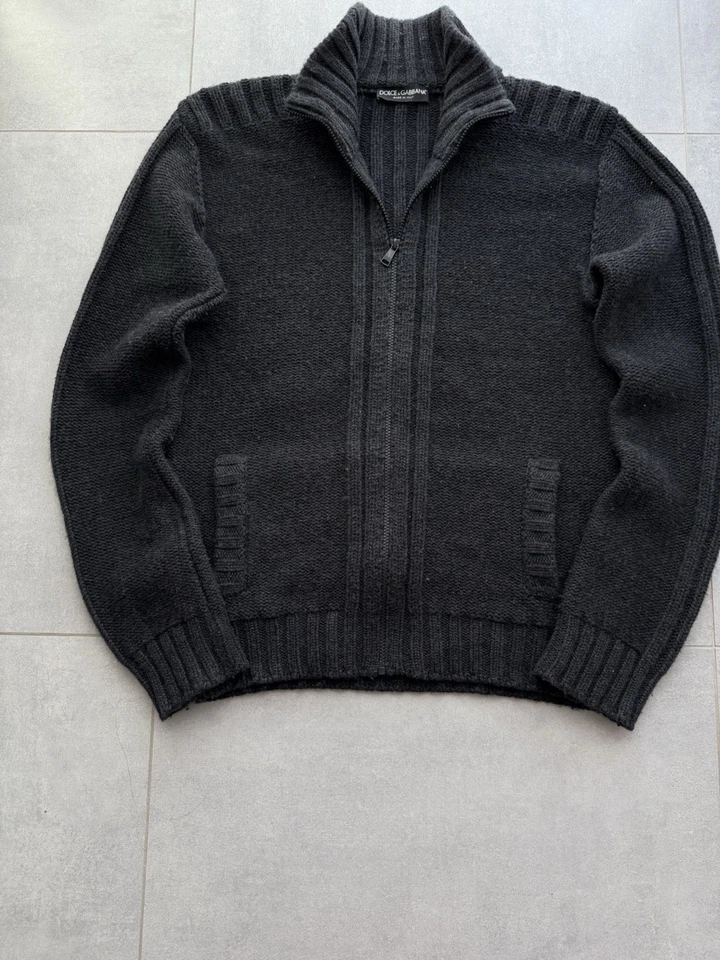 Luxury Vintage Dolce Gabbana Zip-Up Wool Sweater avantgarde size XL - Image 2 of 4
