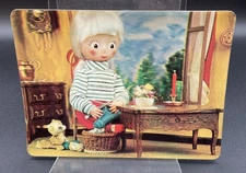 Vintage 3D Collector Series Postcard: “Mommy’s Helper”, Doll, Super Xograph,